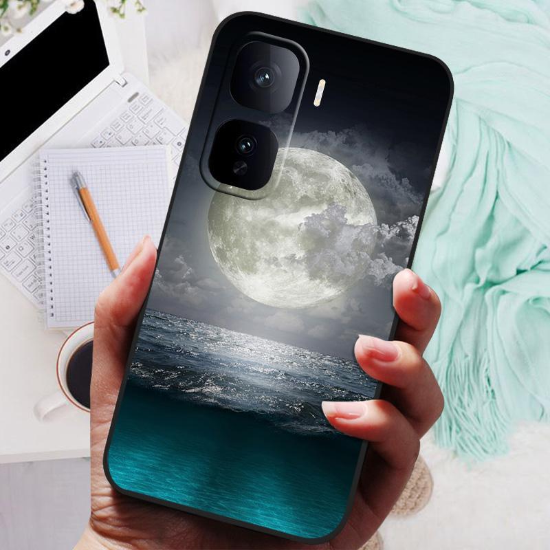 For VIVO IQOO Neo 10 Pro Case Black Cover Flowers Silicone Soft Back Cases For vivo iQOO Neo 10 Neo10 5G Phone Case 10Pro Bumper