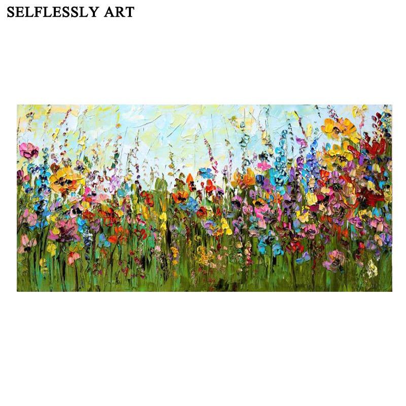 Abstract Flowers Oil Painting On Canvas Wall Art Posters And Prints Wall Pictures For Living Room Bedroom Nordic Art Home Decor