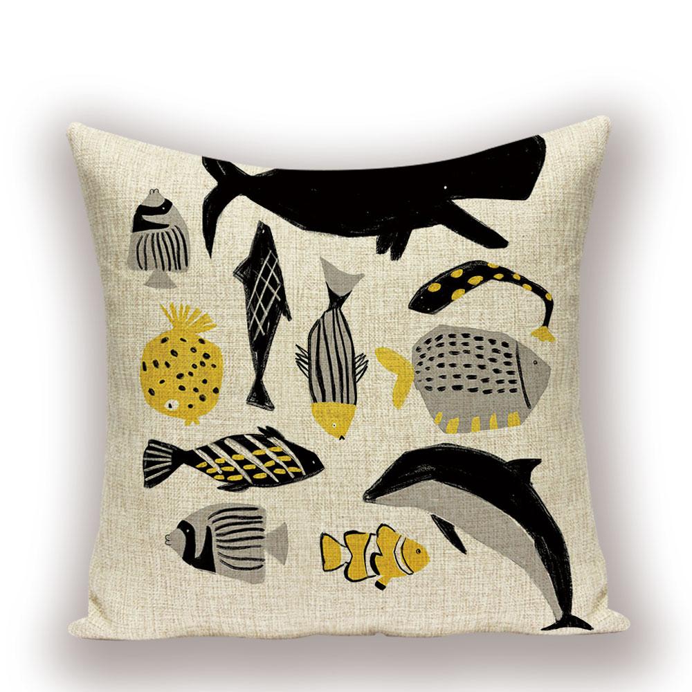 

Nordic Home Decoration Throw Pillow Fish Cushion Covers High Quality Decorative Pillows Custom Pillowcase On Pillows 18x18Inch