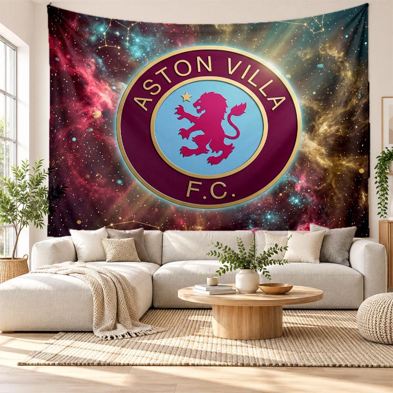 Aston Villa Football Wall Tapestry, Soft Fabric Wall Hanging, Decorative Backdrop For Bedroom Home Wall Art
