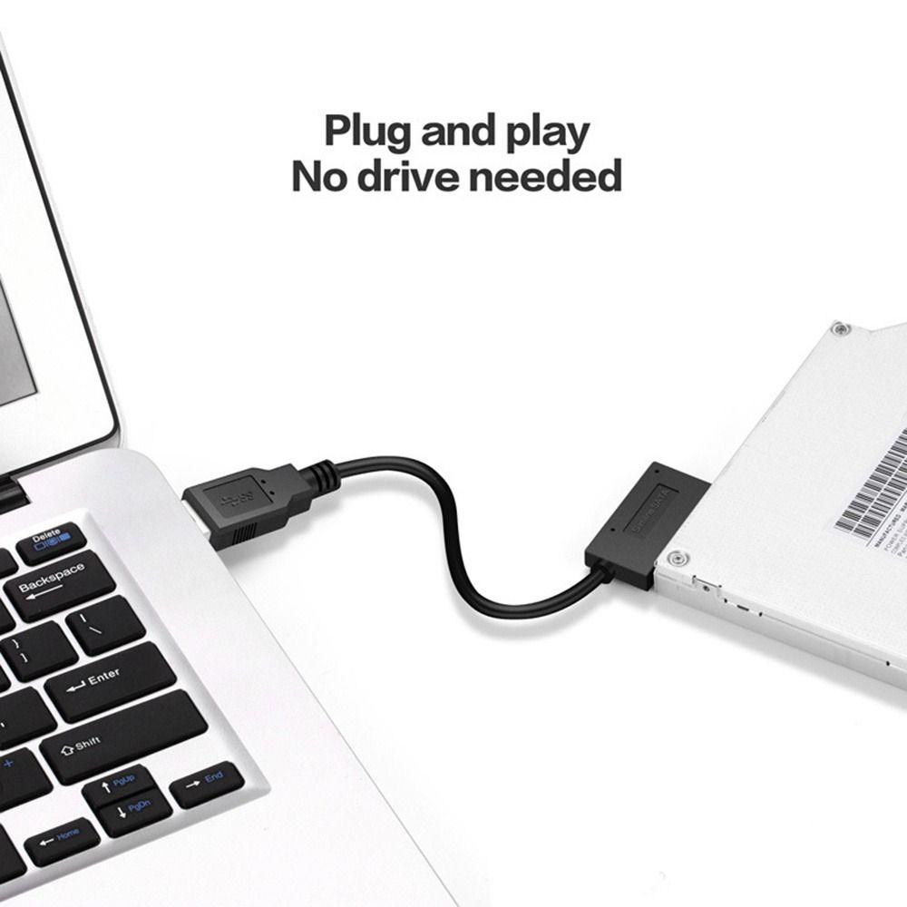 

for Laptop CD/DVD Easy Drive Cord ROM Slimline Drive USB2.0 to Mini Sata Cable Converter Cable Adapter Cord Slimline Drive Wire чорний