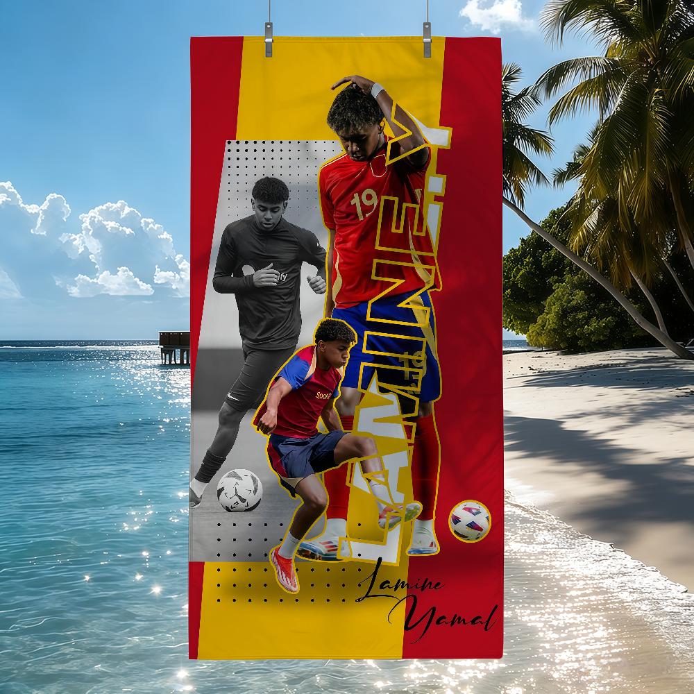 Toalla de Estrella de Fútbol L-lamine Y-yamal Secado Rápido Toallas de Playa Son Adecuadas Para Piscinas Camping Yoga y el Gimnasio