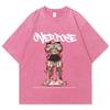 T-shirt da uomo Jack Hanma Anime Lavaggio Acido Vintage Lavata Harajuku Oversize Cotone Maglietta Cotone Streetwear Unisex Top
