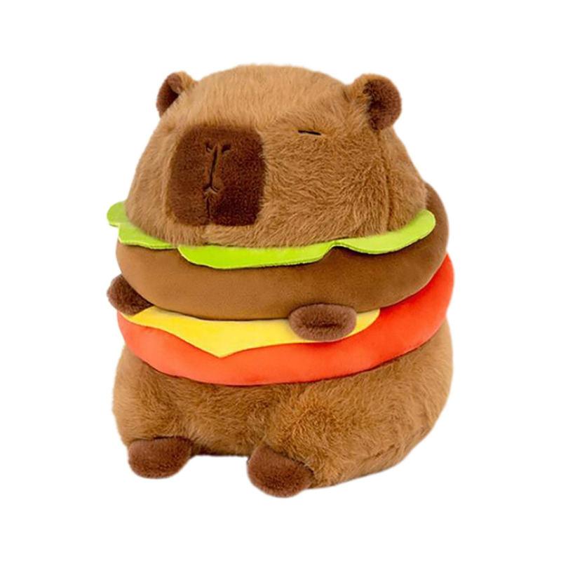 Plush Hamburger Capybara Capybara Figure Car Comfortable Bedroom Capybara Doll Soft for Girls Boys Children Kids Teens Adults