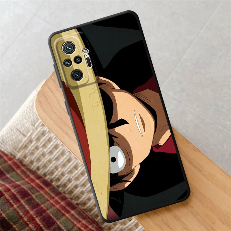 Black Soft Phone Cover Case for Xiaomi Redmi Note 9S 13 14 Pro Plus 7 8 11s 12s 10S 9 10 11 12 Pro One Piece Nami Luffy