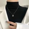 English Alphabet Double-sided Necklace Women's Autumn Light Luxury Niche Design Advanced Sense Collarbone Chain Ins Wind
