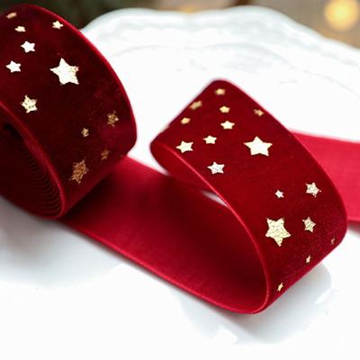 Diy 2,5CM*2M Drátěná Sametová Stuha Sametová Látka Vysoce Kvalitní Slavnostní Stuha Zlatá Fólie Mašle Svatba Dekorace Stuha Diy Řemesla