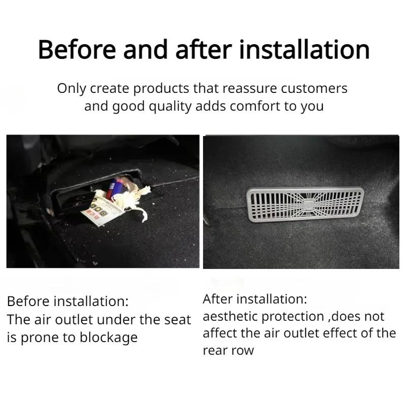 For Tesla Model Y Juniper 2025 Under Seat Rear Air Vent Protect Cover Anti-blocking Backseat Outlet Grille Protector Accessories