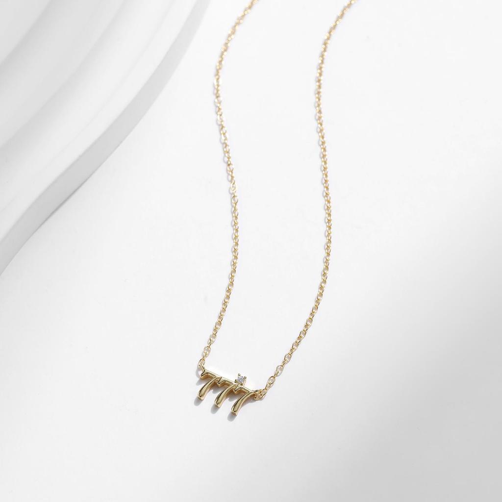 MODIAN 925 Sterling Silber Glückszahl 777 Anhänger Halskette Gold Farbe Halskette Für Frauen Edlen Schmuck Jahrestag Geschenk