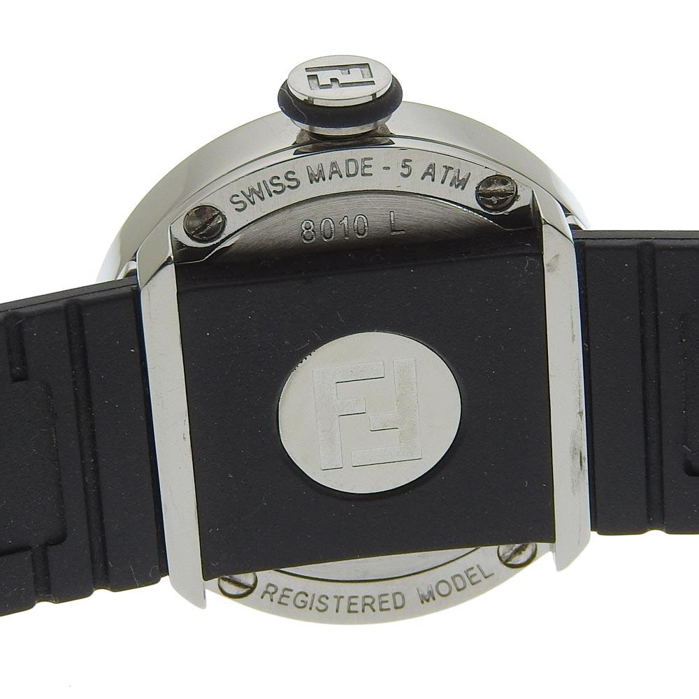 Fendi Boothra Watches 8010L Silver yellowDial Stainless Steel/rubber Quartz Analog Display Women Used