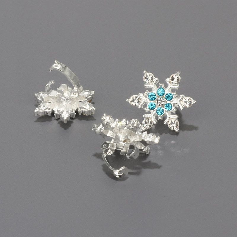 European and American Style Snowflake Rhinestone Hair Clips for Adults and Children, Mini Hair Clips for Braided Hairstyles, Bridal Side Hair Clips