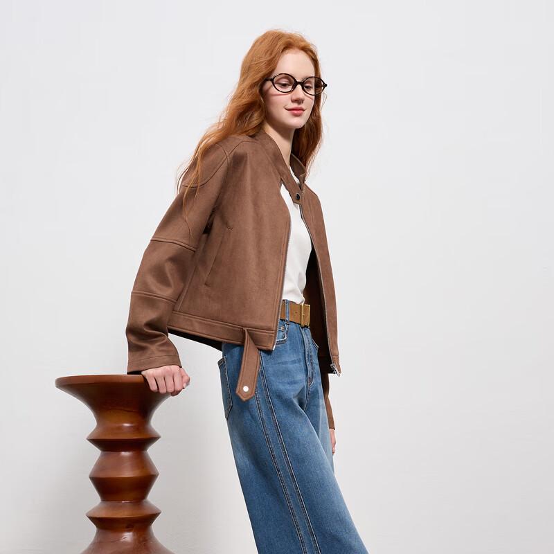 

Sancai 2025 Autumn Retro Faux Suede Short Cardigan XL