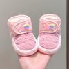 Fleece-Lined Newborn Winter Shoes & Socks for Boys & Girls, Soft Sole, Thick Cotton, 6-12 Months
