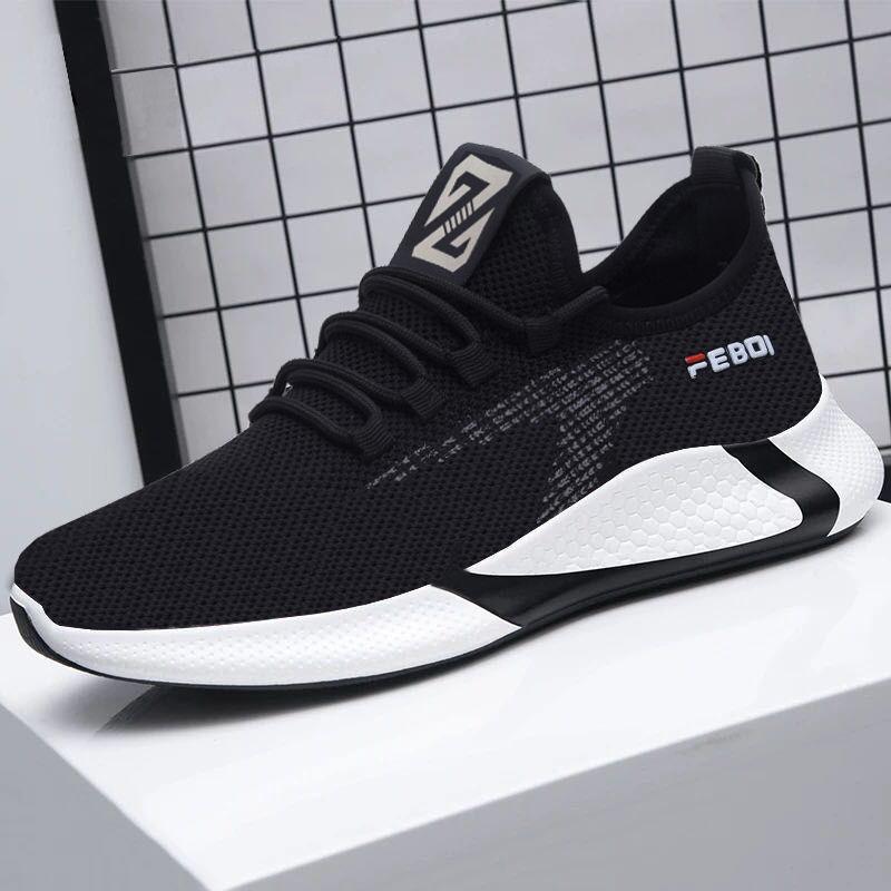 Men s Breathable Mesh Casual Sneakers — Trendy Versatile Athletic Fabric Shoes 39