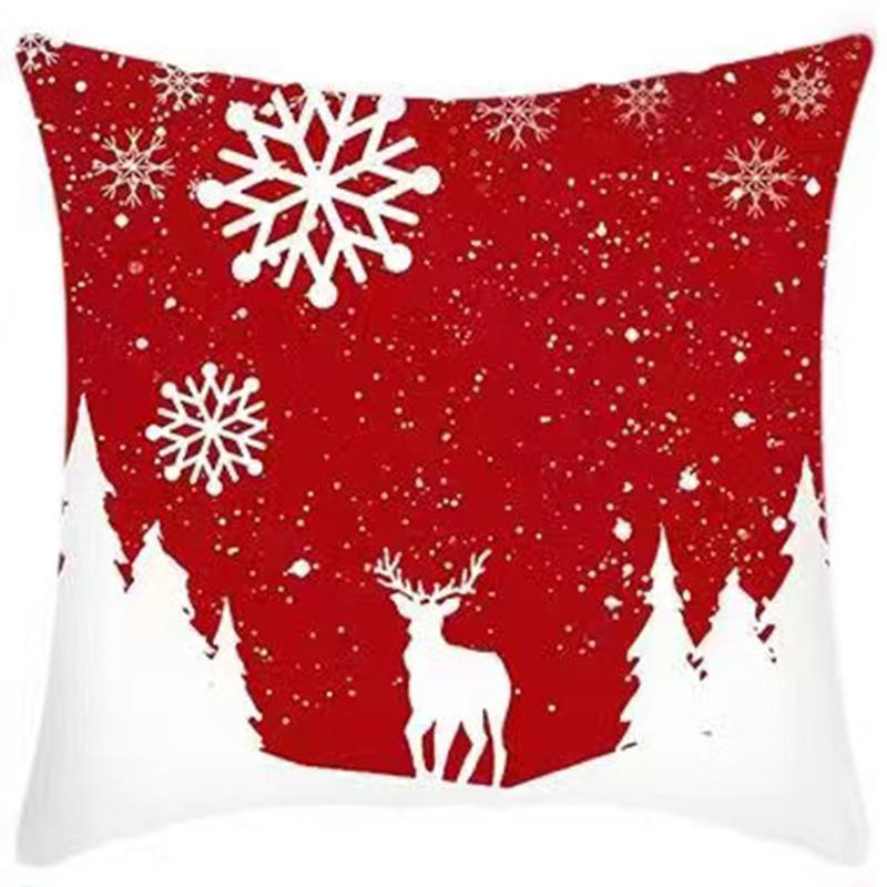 New Christmas Sofa Pillow Cover Home Animal Letter Print Bedside Pillow Cover