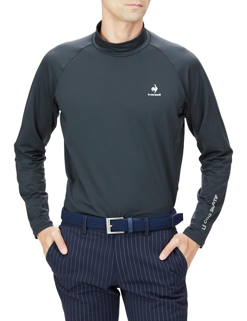 Le Coq Sportif Golf 2022 Model Golf Underwear UPF Size BK00 Size Fall/Winter (Top) - Warm, Windproof, Sweat-Wicking, Stretch, 15, Brushed, Black,