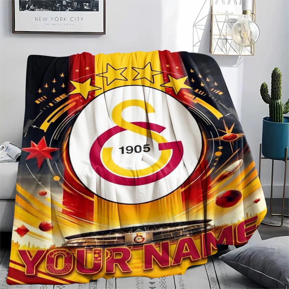 1PC Custom Name Galatasaray Patterned Flannel Blanket Suitable For All Seasons for Home Decor Warmth and Comfort Gifts Holiday Present