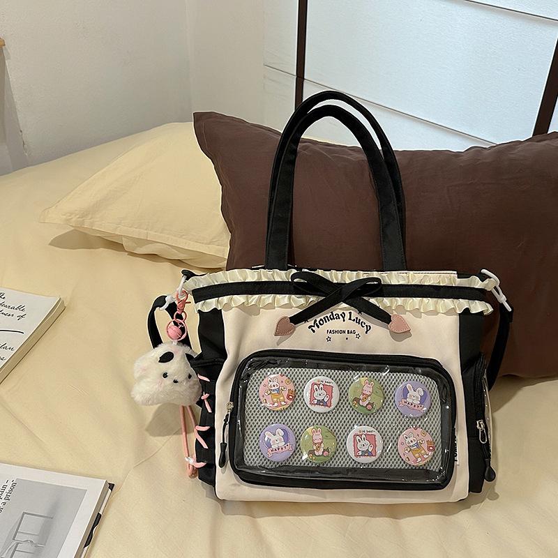Wasserabweisender, verschleißfester Nylon-Rucksack im koreanischen Stil für High-School-Mädchen