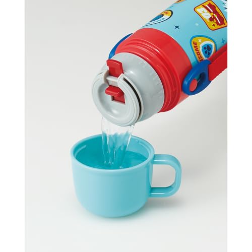 Skater Kid-Friendly Lightweight Stainless Steel 2-Way Water Bottle, 430ml, Paw Patrol 24 Design, for Kids, Includes Direct Drinking Cup, Stainless Ste