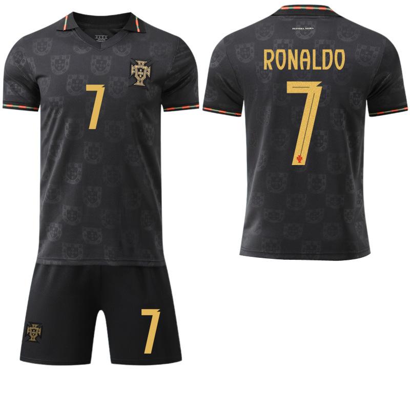 2025-26 football jersey No. 7 C Ronaldo jersey set Special edition sports team jersey Portugal black football jersey #16