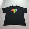 Brisco Brands T Shirt Women's 2X Graphic Print Rainbow Pride LGBTQ Lounge Black