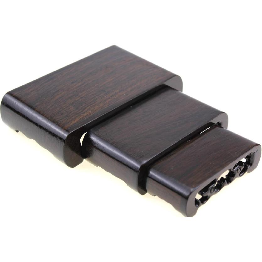 Oriental Furniture Chinese Rosewood Solid Mahagony Wood Display Stand Wooden Mini Base Stands Pedestal Rectangle Rectangular Shape with Carved 3