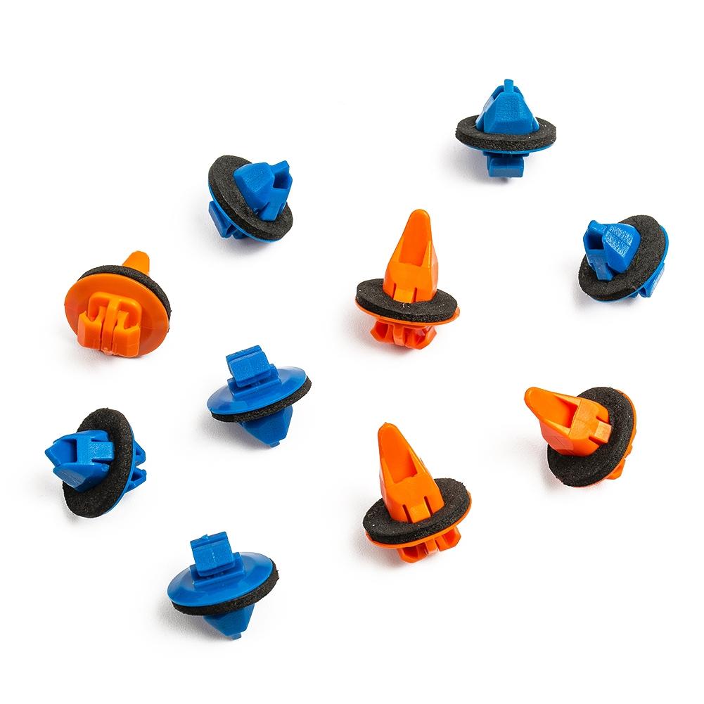 38pcs Retainer Clips Car Fender Flare Blue+Orange 75495-35010 75397-35010