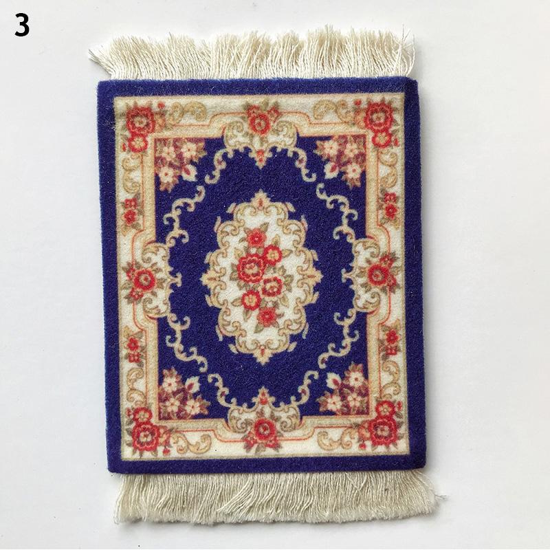 Coasters Cup Pad Persian Mini Woven Rug Mat Mousepad Carpet Ethnic Pattern Cup Laptop With Home Office Table Decor Craft Table