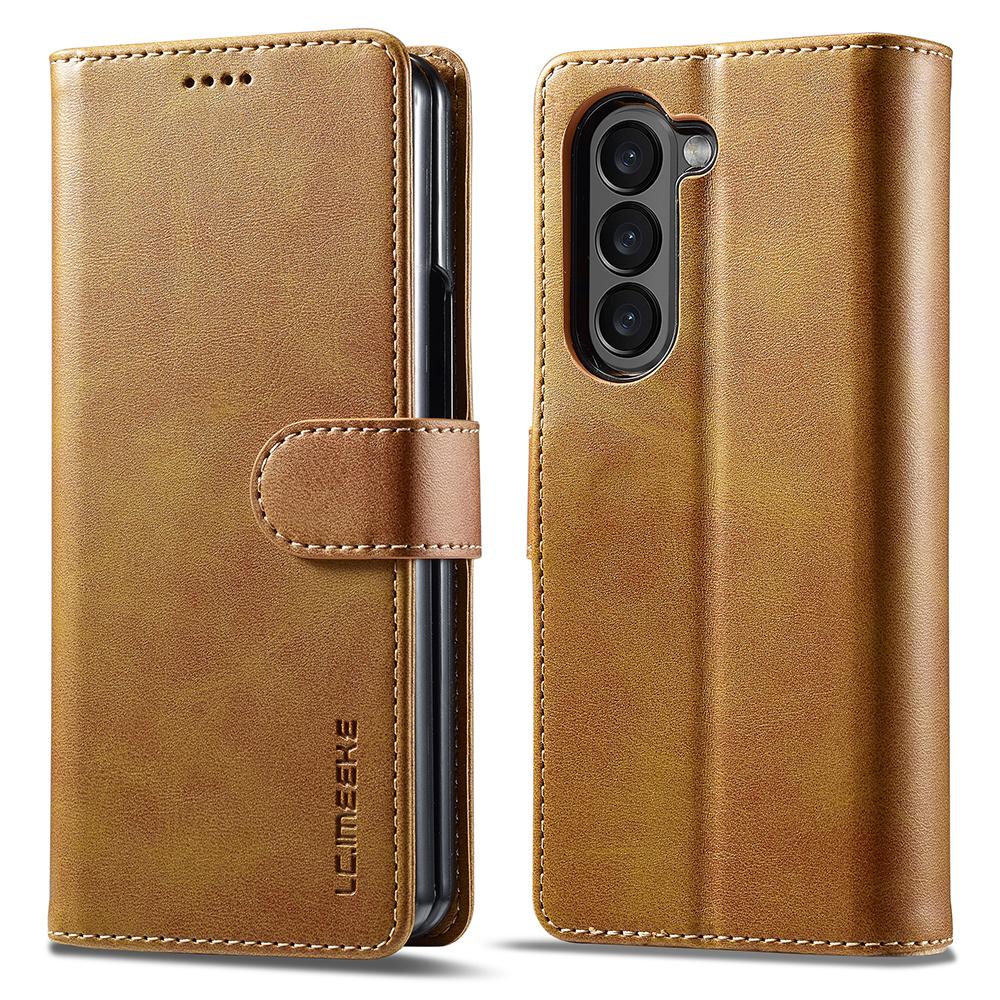 LC.IMEEKE For Samsung Galaxy Z Fold6 5G Case Calf Texture Magnetic Clasp Stand Phone Cover