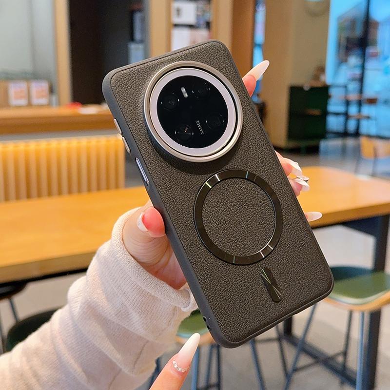 For Huawei Mate 70, 70 Pro, 70 Air Phone Case, with Magnetic Suction Function, Leather Sticker Design, Drop and Shock Resistant