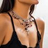 Punk Thorn Cross Pendant Necklace Dark Gothic Cross Fringe Choker Necklace for Women Unique Clavicle Chain Stylish Gift