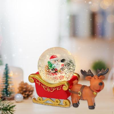 Christmas Snow Globe Decoration Crafts Table with Santa Claus Figure for