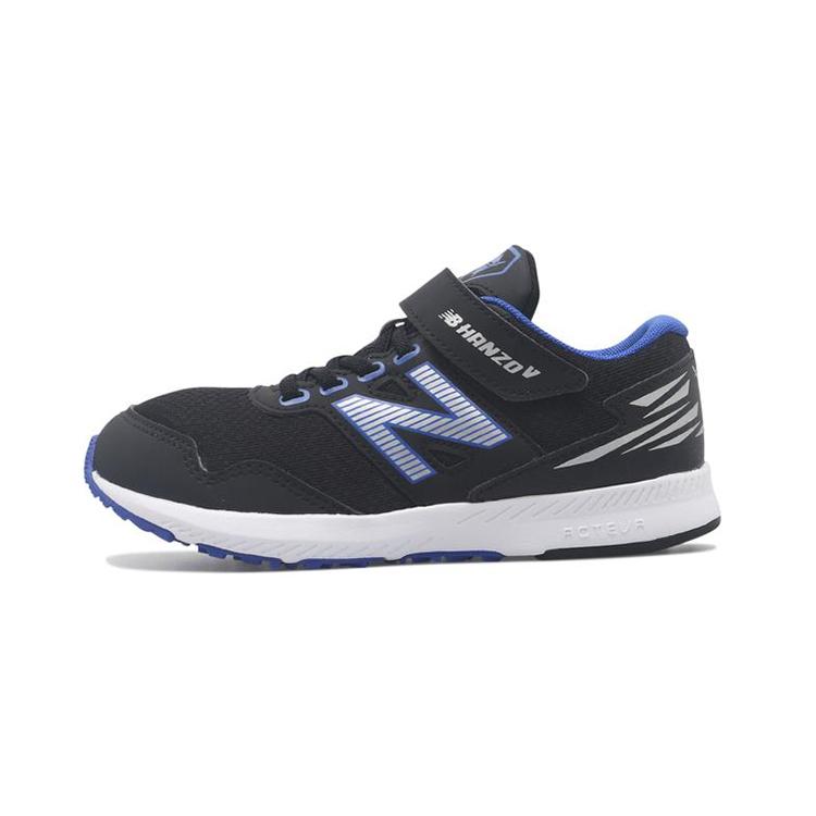 

New Balance NB Hanzo V K1 Textile, Synthetic Leather Low top Kids Running Shoes Black Blue Children Aged 3 7 Years Old PXHANVK1 Standard (M) 28