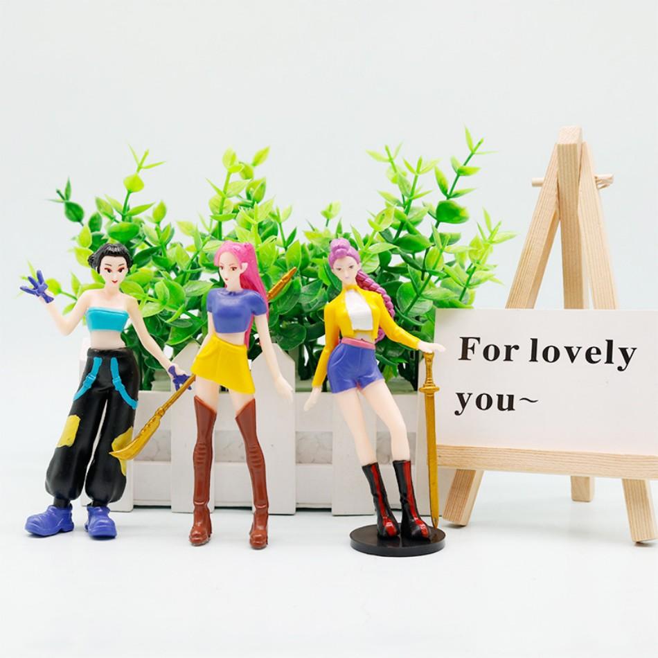 NEU 9-teiliges Set Kpop Demon Hunters Figurenmodell Spielzeug Cartoon Gaming Peripheriegeräte Schreibtischdekoration Sammlerfiguren Modellspielzeug Geschenk