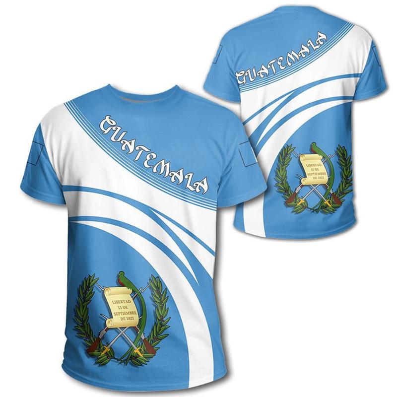 3D Print Guatemala National Flag T-shirt for Men Short Sleeve Oversized Tees Top Streetwear Men O Neck Hip Hop Tshirt Homme