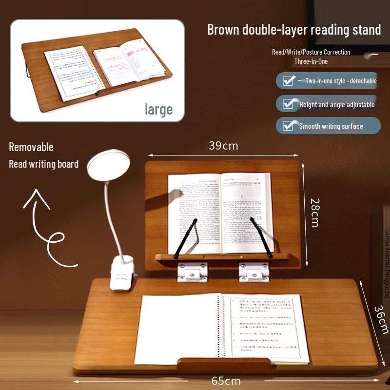 Junhui Double-Layer Wooden Desktop Reading Stand