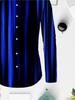 Blue And Black Striped Style: a Men'S Minimalist Shirt Featuring Interwoven Blue And Black Stripes, Classic Yet Stylish, with Easy Lines That Create a