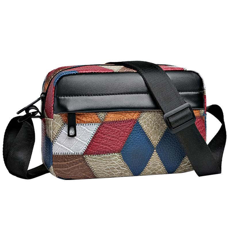 

Men s bag One shoulder messenger bag New trend texture Fashion town store treasure Printed small square bag bags