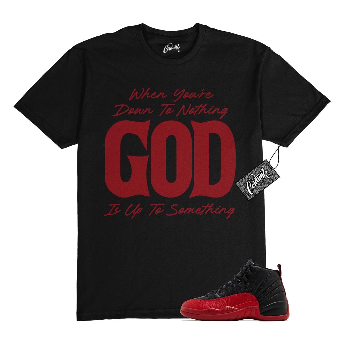 12 Flu Game 2025 Black Varsity Red T Shirt Match UTS 130