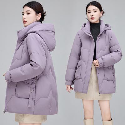 Daunenjacke Damen mittellang neue Mode mit Kapuze vielseitig warm weiß Enten Daunen Winter Saison verdickt Jacke