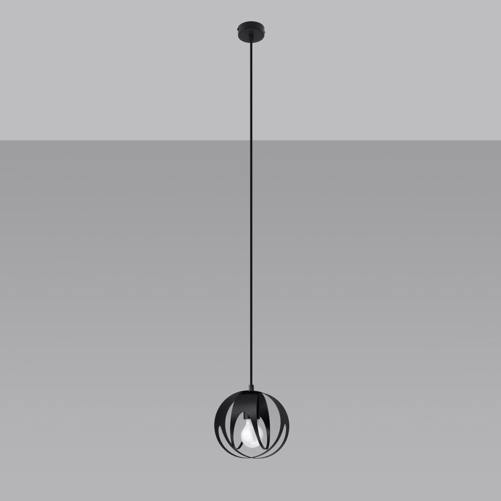 Lampa Wisząca Tulos 1 E27 Czarny Sollux Sl.1087