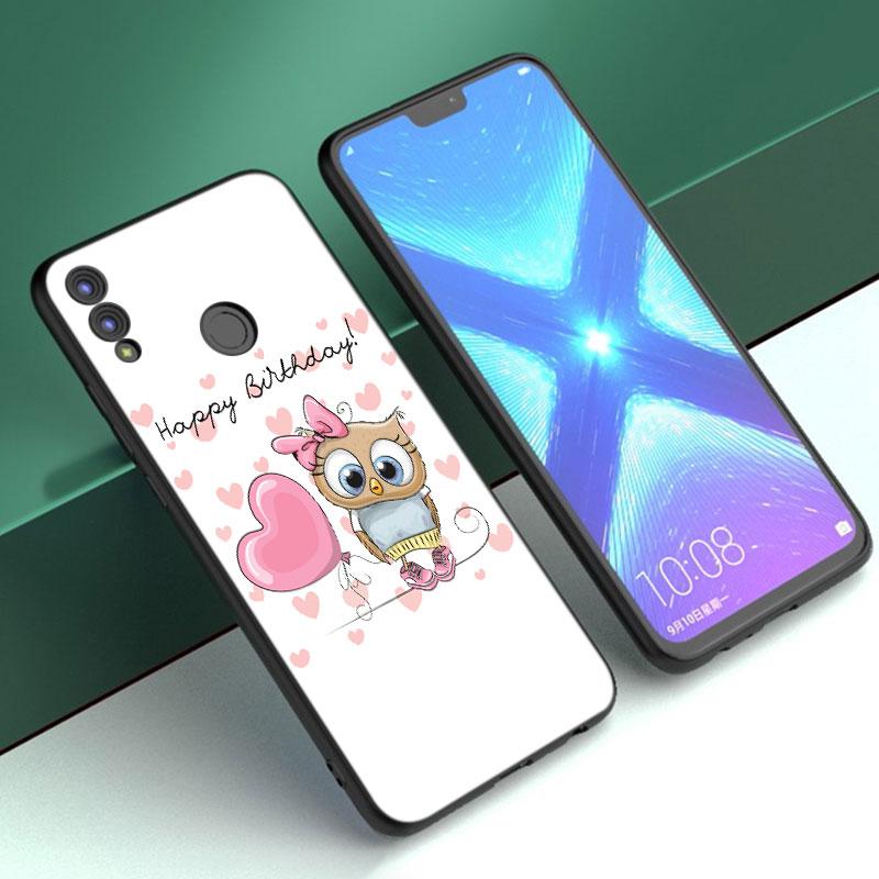 

Чехол с рисунком совы и милыми совами для Huawei Honor 10X Lite 7A 7S 8A 8S 8C 8X 9A 9C 10i 20i 30i 20S 20E 9X Pro 10 8 Lite, черный чехол Honor 30i