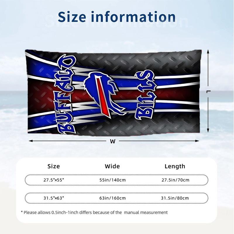 Buffalo Bills (19) Theme Beach Towel Sand Resistant Soft And Comfortable Suitable For The Pool Camping Yoga And Diving A Travel