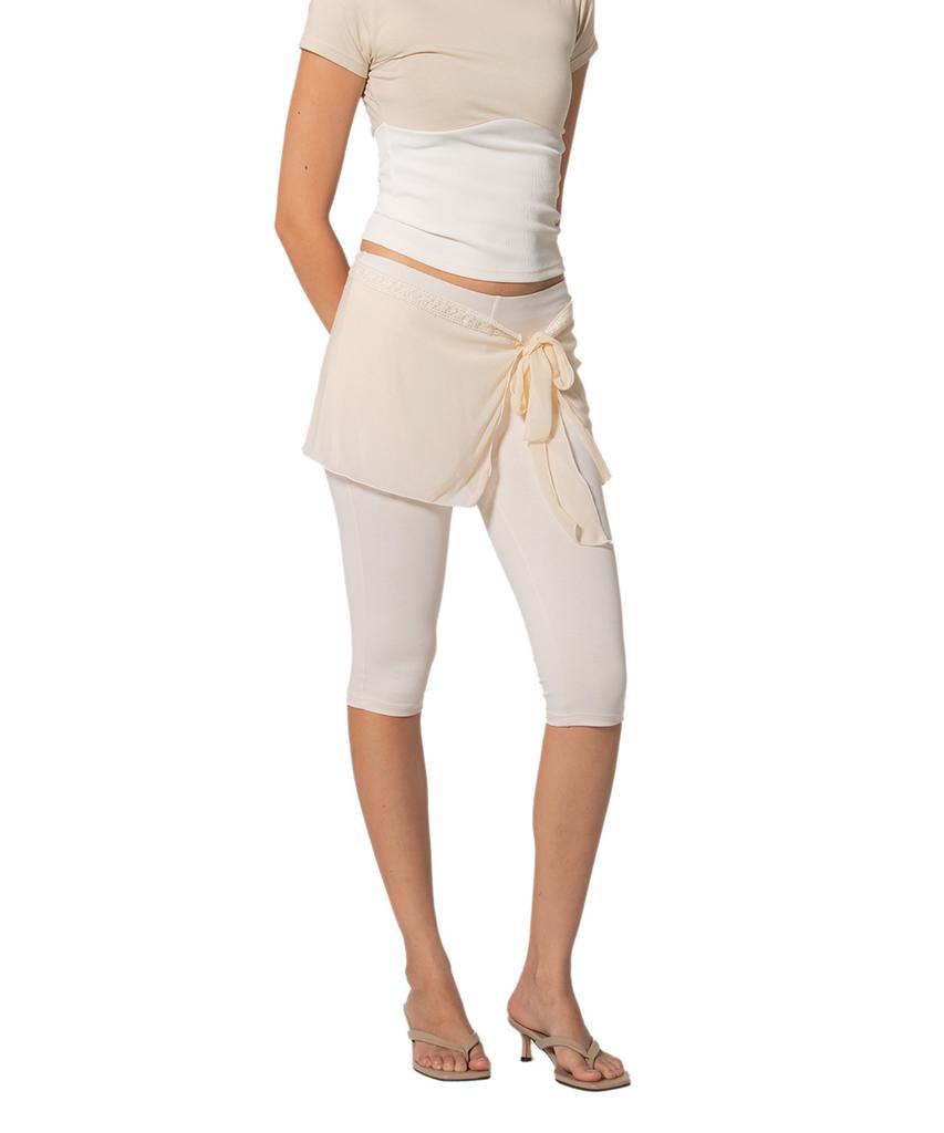 FIFTHALIAS (2-Piece Set) Dolly Skirt Capris Sand Beige