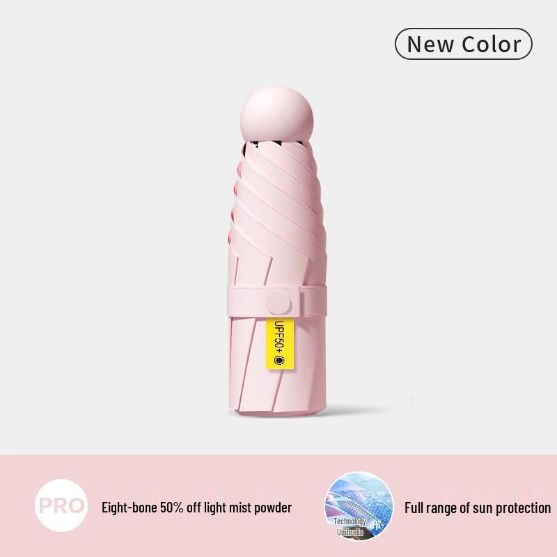 Mini Five-Fold UV Protection Sunscreen Umbrella: Portable and Dual-Use for Sun and Rain, Women's Sunshade Umbrella