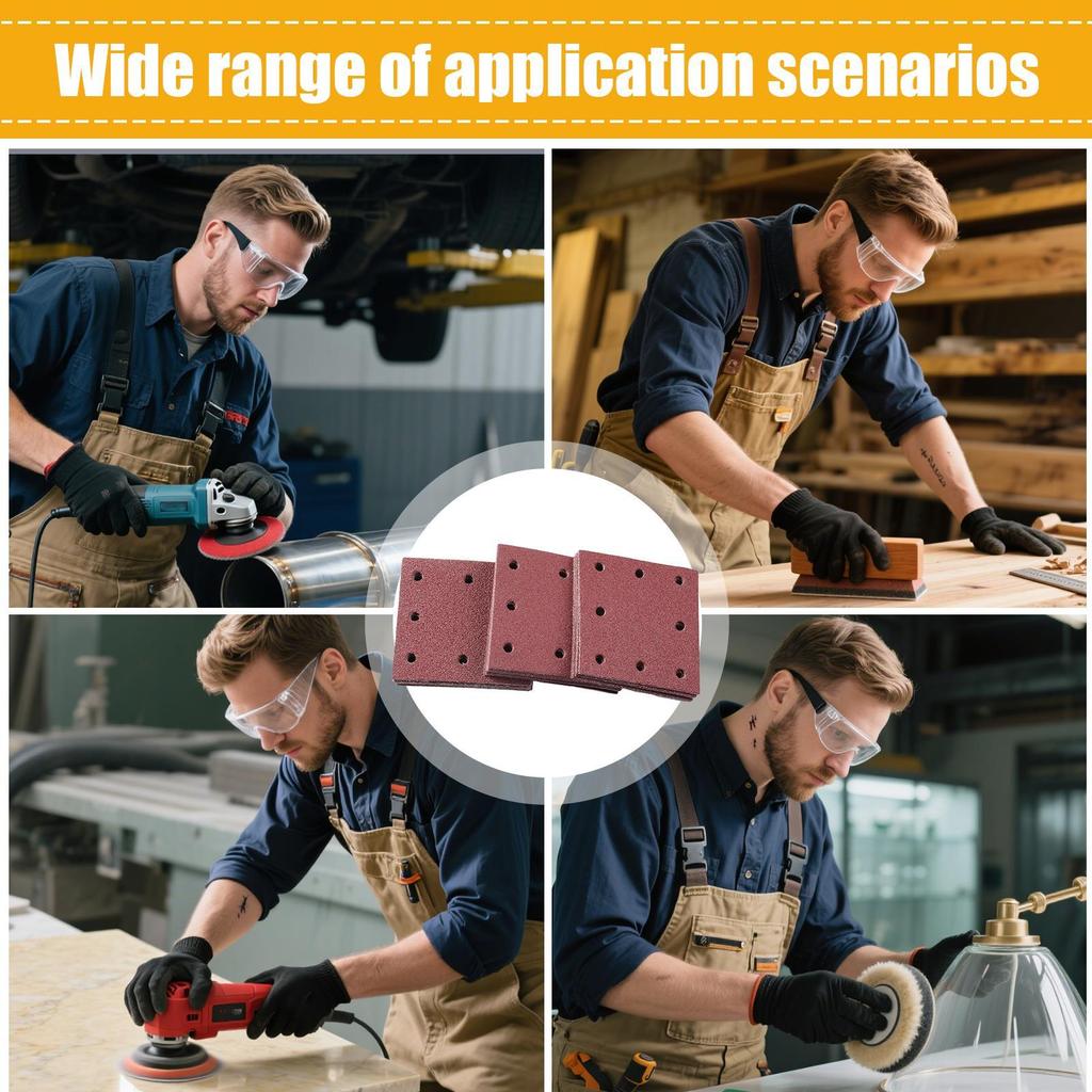 120pcs Rectangular sandpaper 40/60/80/100/120/150/180/240/320/400/600/800 grit sandpaper set Sander Polishing Pad supplies