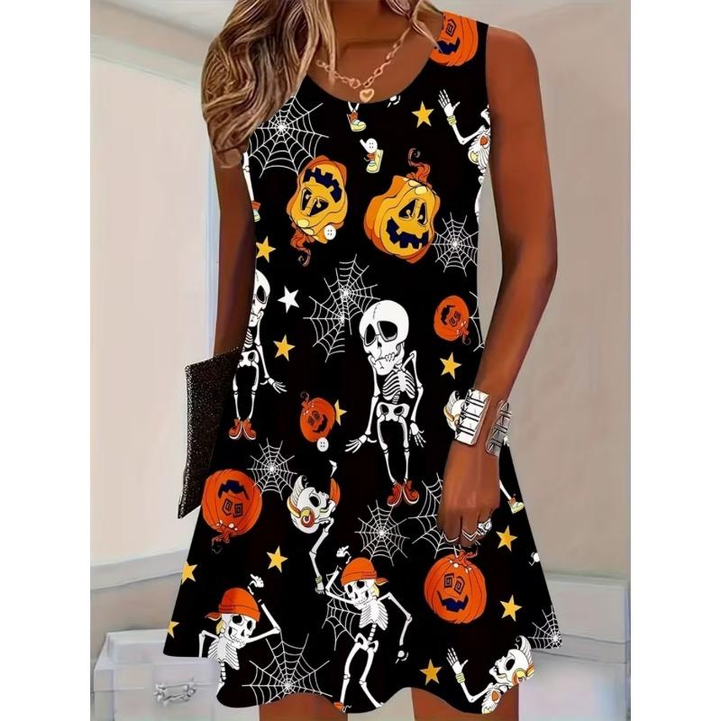 Ärmelloses Damenkleid modisch und lässig