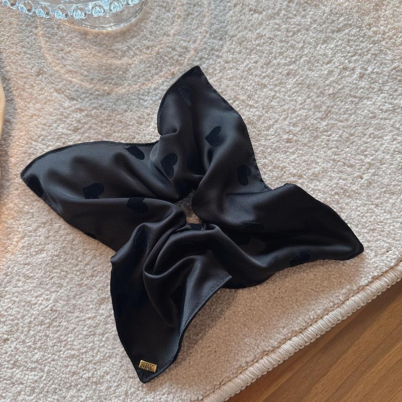 

Квадратный платок в горошек, повязка для волос, темпераментный, универсальный, премиальный, черный, любовь, резинка для волос, интернет-знаменитость, женский, хвостик, головной убор