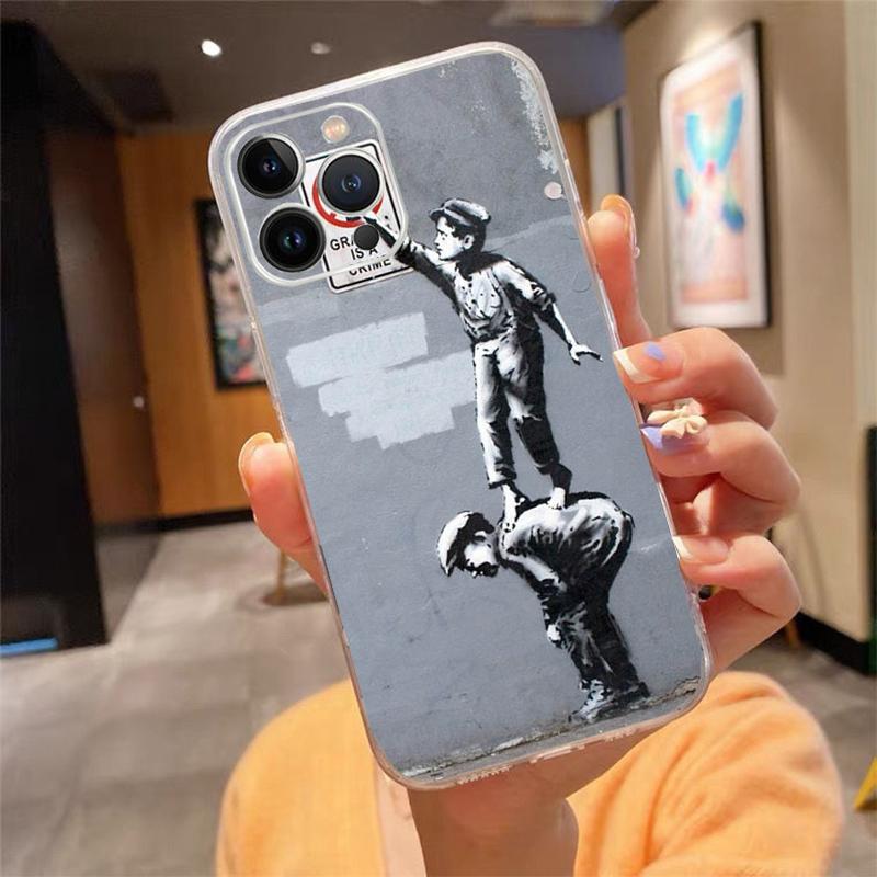 Phone Case For Iphone 17 Pro Max Air 16 15 14 13 Pro Max 15 16 Pro 15Plus Street Art Banksy Graffit