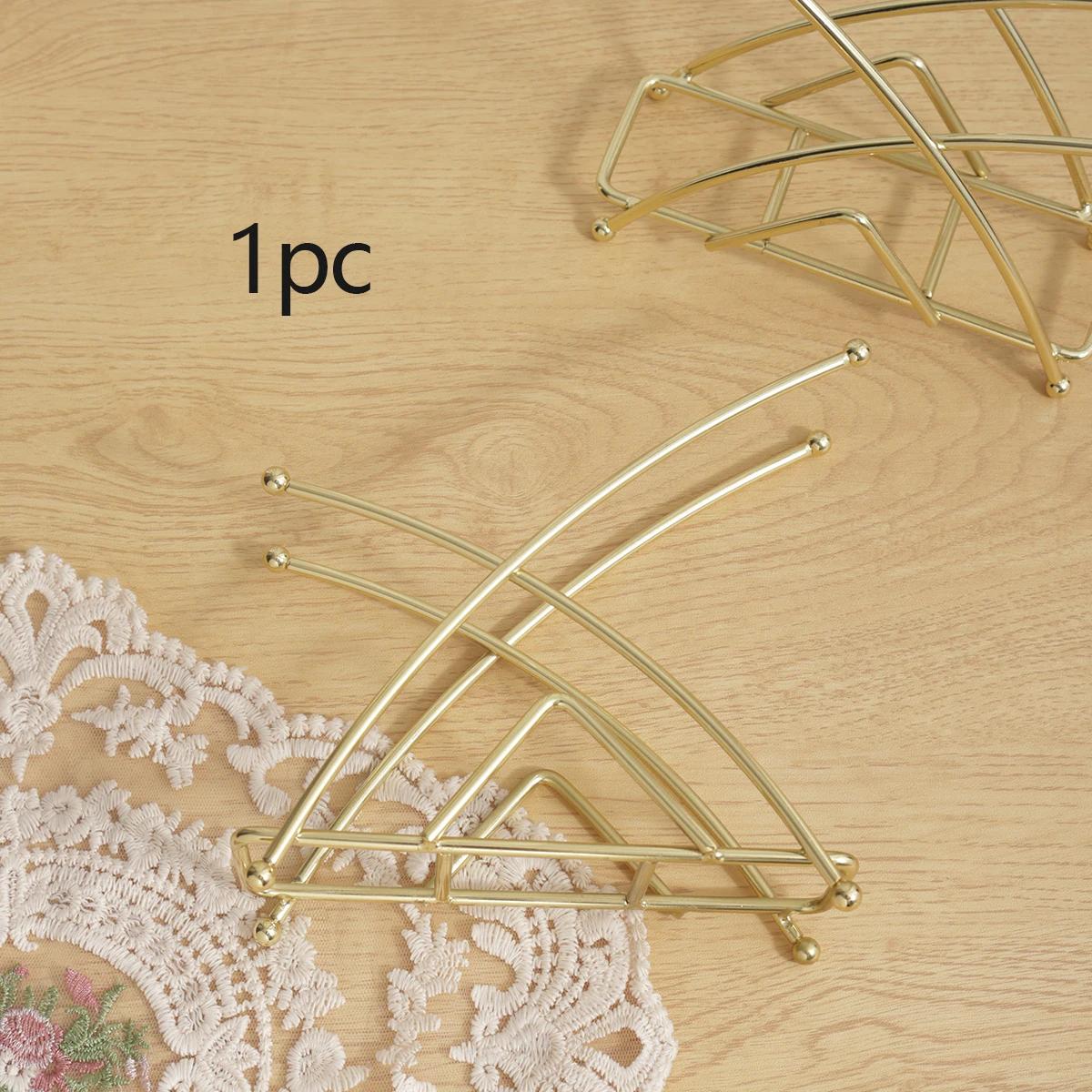 

1pc/2pcs-Napkin Holder Metal Paper Stand Tissue Dispenser Luxury Retro Table Decoration Freestanding Home Decor